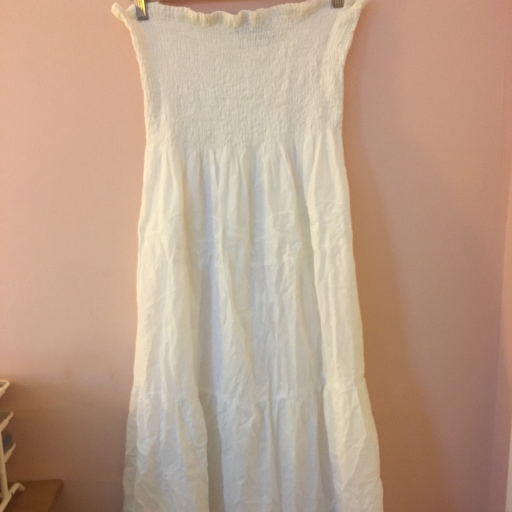 White Summery Strapless Dress